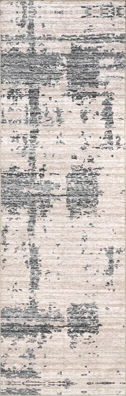 Abstract Washable Rug | Grey