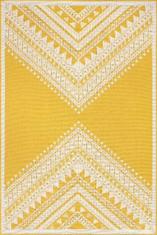 Aztec Prism Indoor/Outdoor Rug | Yellow