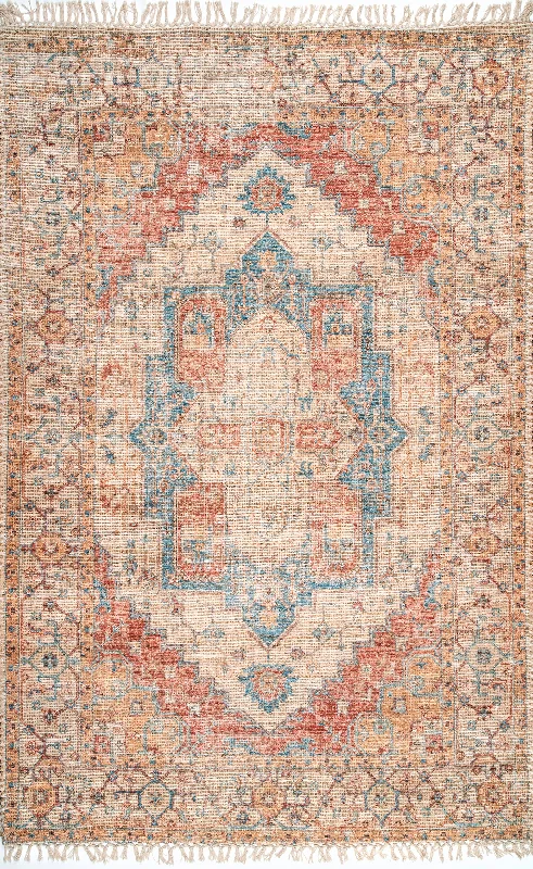 Court Medallion Tassel Rug | Multicolor