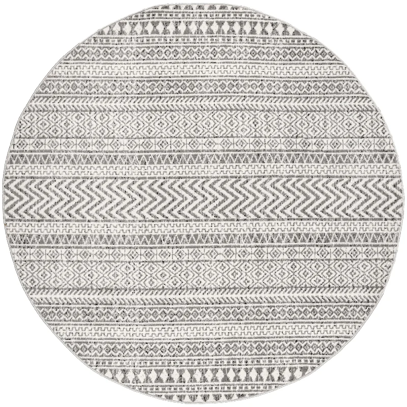 Devin Geometric Banded Rug | Grey