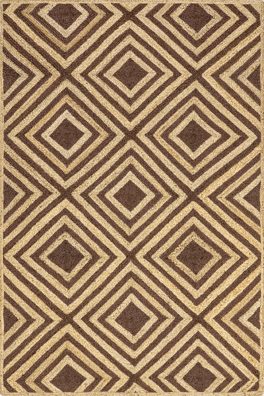 Dogwood Tiled Jute Rug | Brown