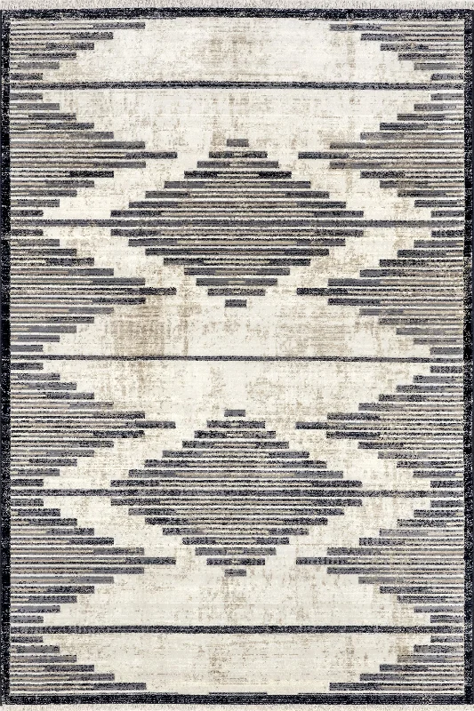 Emprezia Striped Bars Rug | Beige