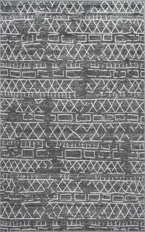 Faded Banded Tribal Rug | Grey