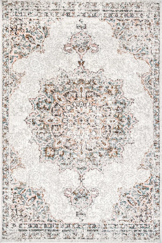 Faded Sun Medallion Rug | Beige