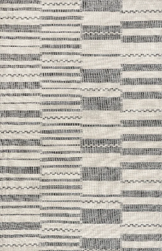 Fia Cotton Banded Rug | Dark Grey