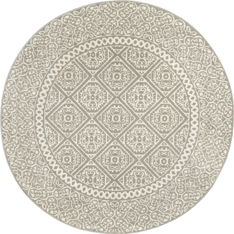 Floral Tiles Rug | Grey