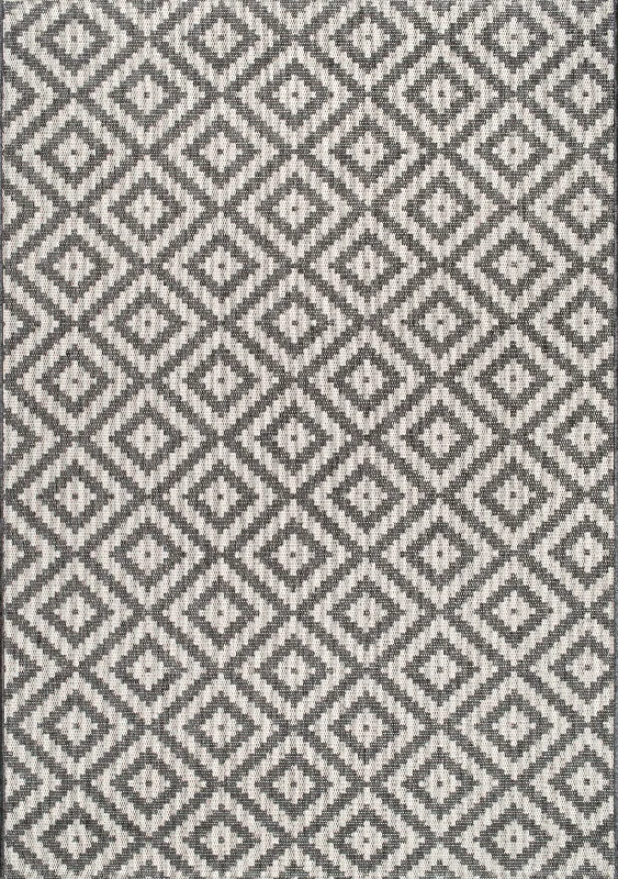 Indoor/Outdoor Diamond Trellis Rug | Grey