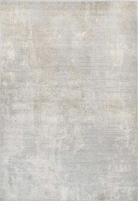 Iris Textured Abstract Rug | Light Grey