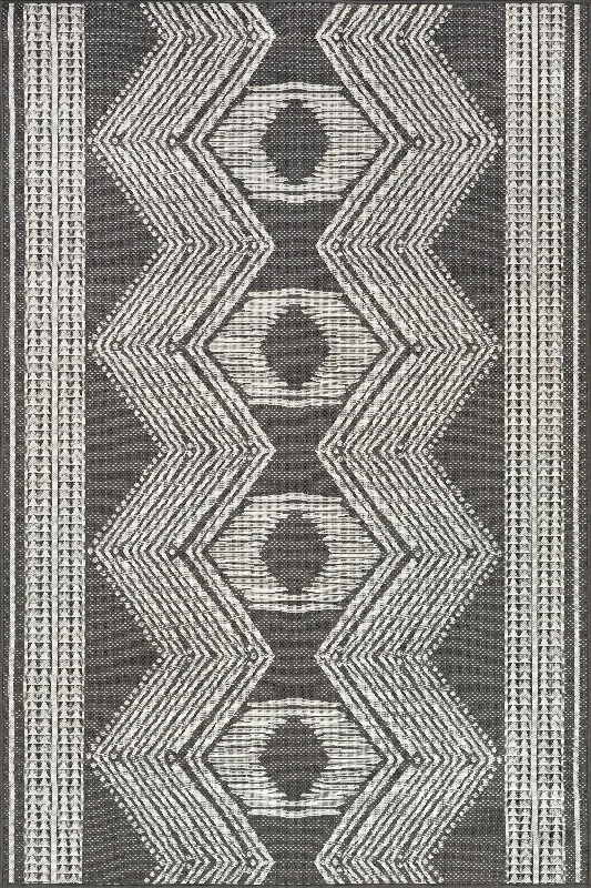 Iris Totem Indoor/Outdoor Flatweave Rug | Slate