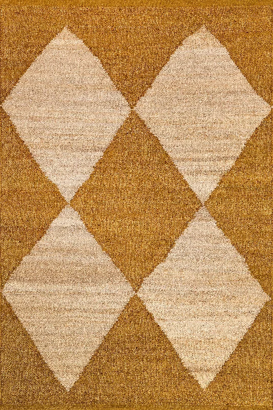 Jute Harlequin Trellis Rug | Gold