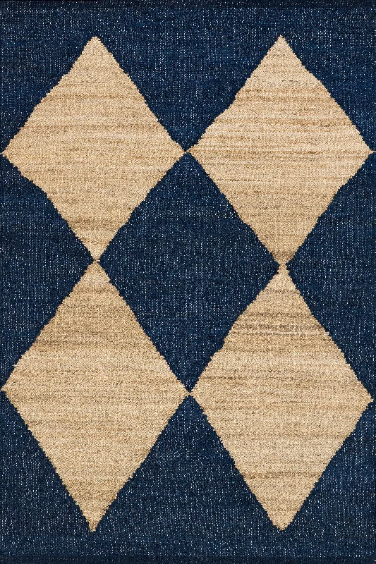 Jute Harlequin Trellis Rug | Navy