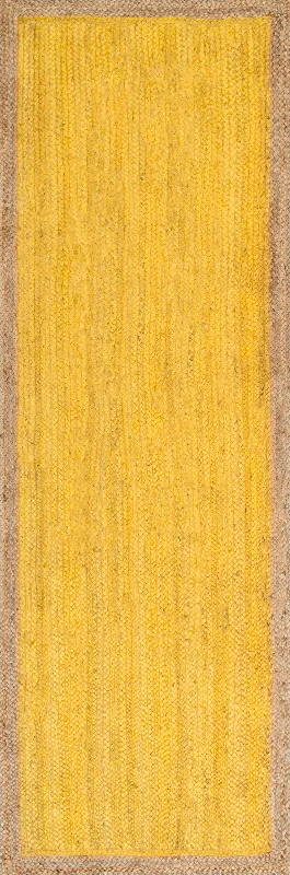 Jute Simple Border Rug | Yellow