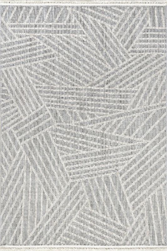 Lynette Running Lines Geometric Rug | Light Blue