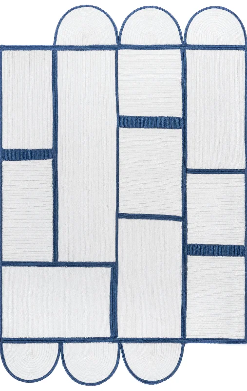 Maggie Contemporary Shapes Indoor/Outdoor Rug | Blue