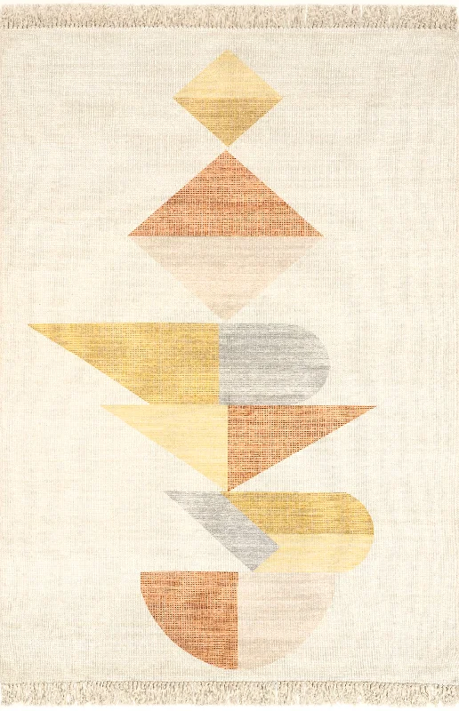 Merinda Connecting Shapes Rug | Ivory