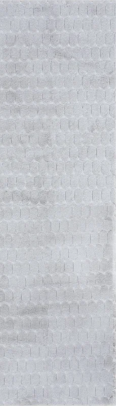 Milazia Honeycomb Plush Cloud Washable Rug | Silver