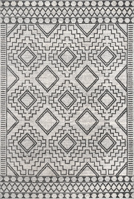 Miranda Moroccan Diamond Rug | Grey