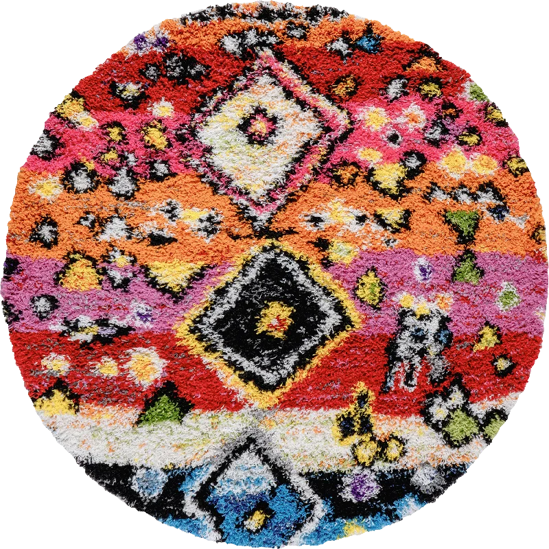 Modern Moroccan Shag Tassel Rug | Multicolor