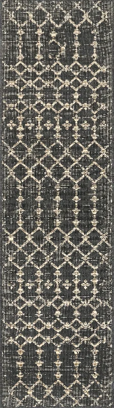 Modern Trellis Indoor/Outdoor Rug | Charcoal