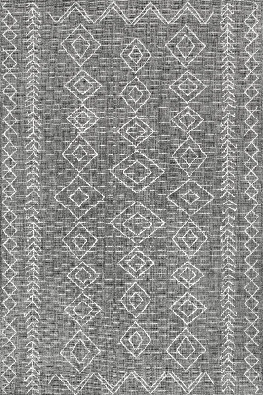 Moroccan Diamonds Indoor/Outdoor Rug | Grey