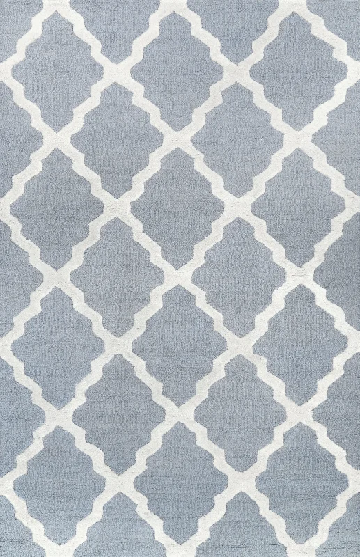 Moroccan Trellis Rug | Spa Blue