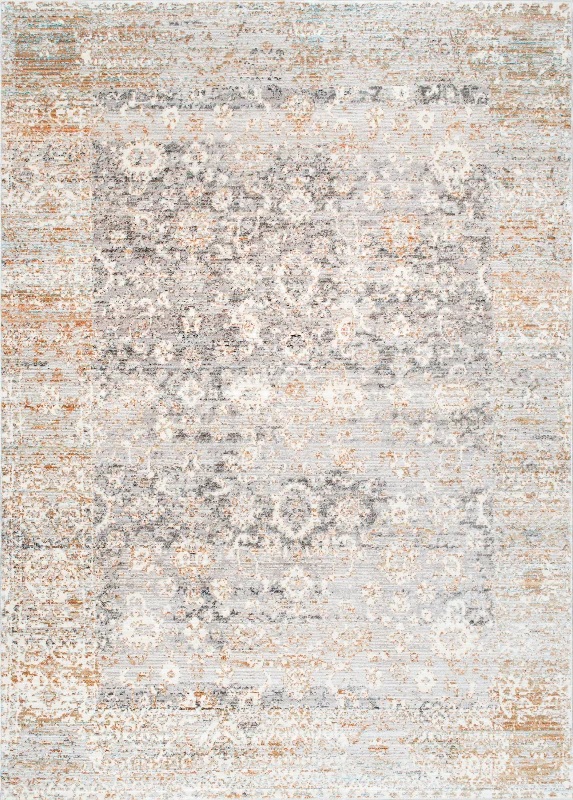 Muted Floral Design Rug | Beige