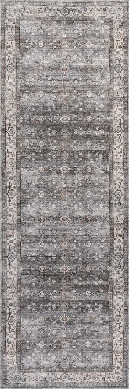 Myrtle Washable Vintage Rug | Grey