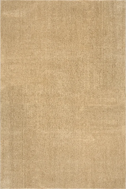 Nori Lustered Solid Washable Rug | Tan