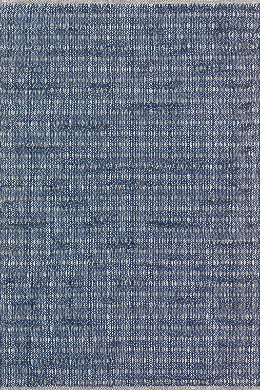 Optic Diamond Handwoven Cotton Rug | Blue