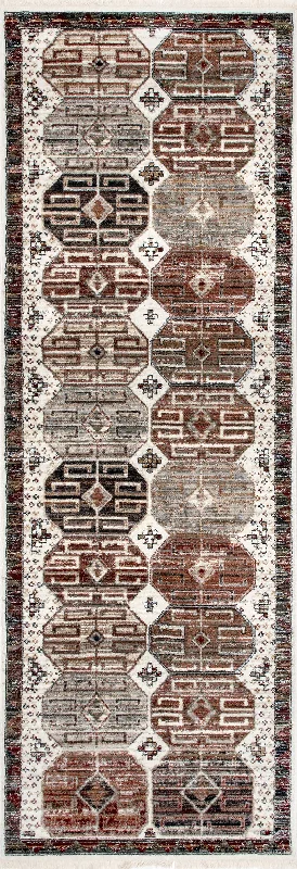 Oriental Emblematic Fringed Rug | Beige