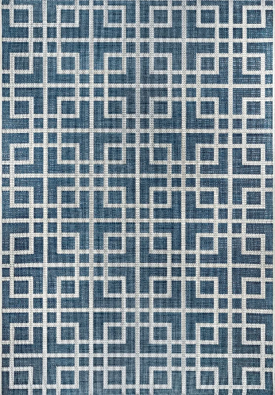 Oriental Trellis Indoor/Outdoor Rug | Blue