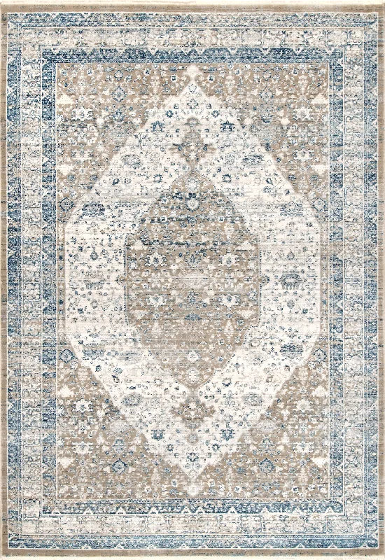 Persian Iris Medallion Rug | Grey