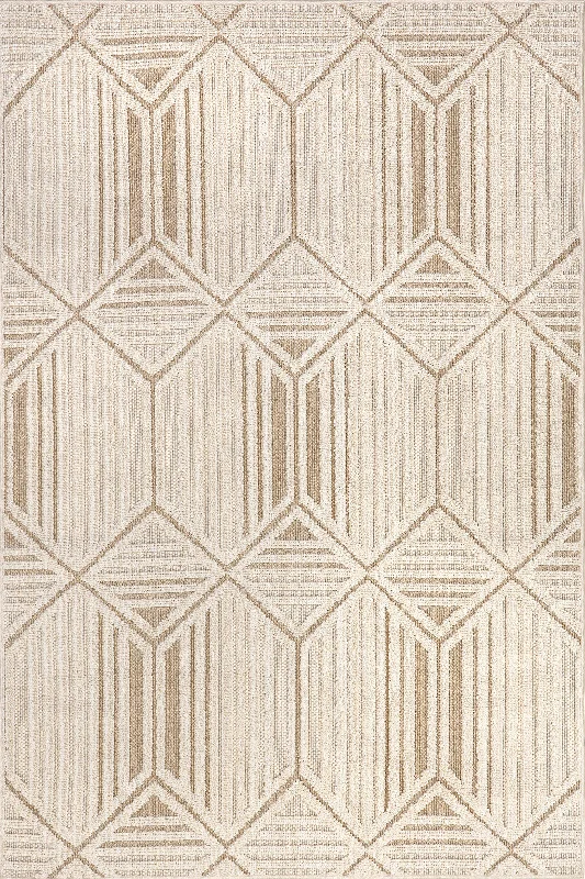 Raina Diamond Indoor/Outdoor Rug | Ivory