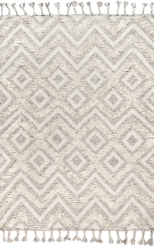 Roxanna Diamond Shag Rug | Ivory