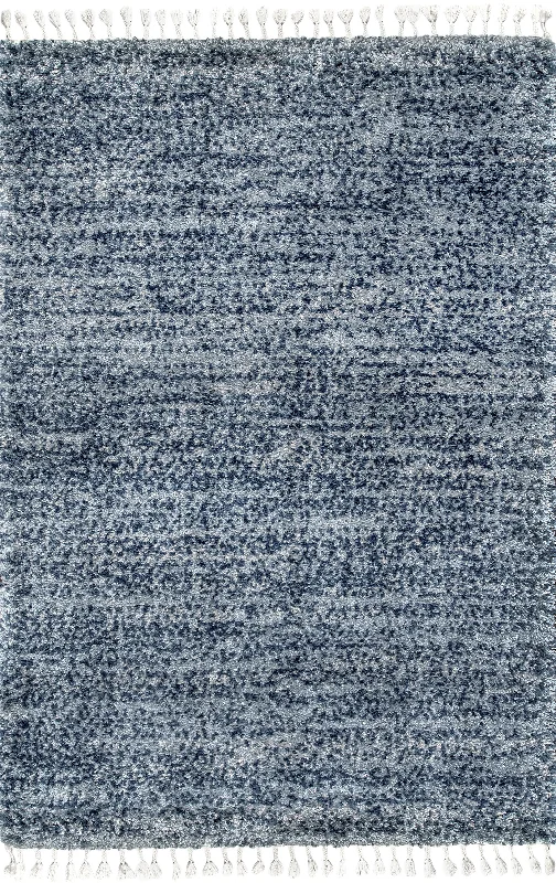 Shaded Shag With Tassels Rug | Blue