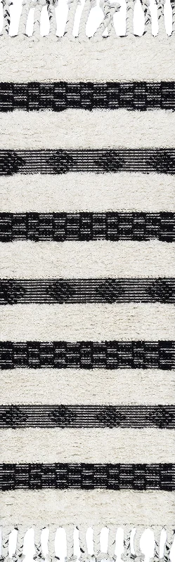 Shaggy Striped Texture Rug | Ivory