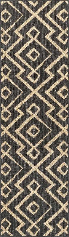 Spearhead Trellis Indoor/Outdoor Rug | Charcoal