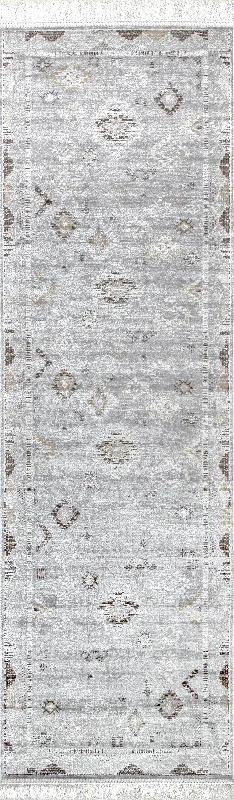 Venice Fringed Rug | Silver