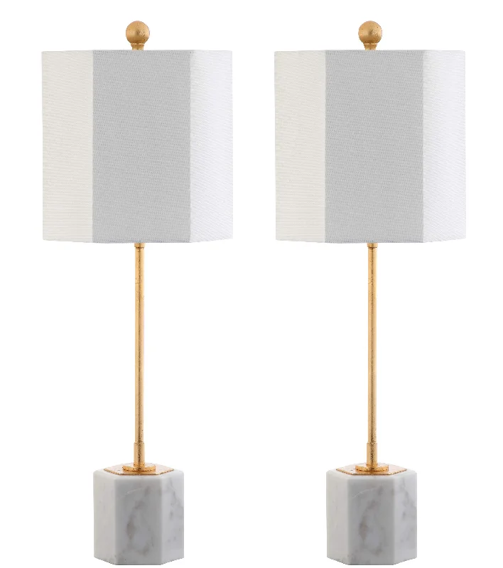 Safavieh Annetta Marble Table Lamp 10" x 10" x 29" White