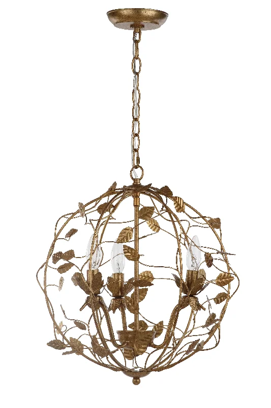 Safavieh Enri Cage Chandelier 17" x 17" x 20.75 - 92.75" Gold