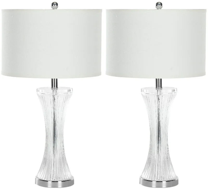 Safavieh Evelyn 25 Inch H Glass Table Lamp 15" x 15" x 25" Clear