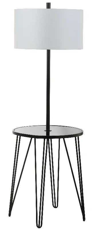 Safavieh Kei 58 Inch H Floor Lamp Side Table 19" x 19" x 58" Black