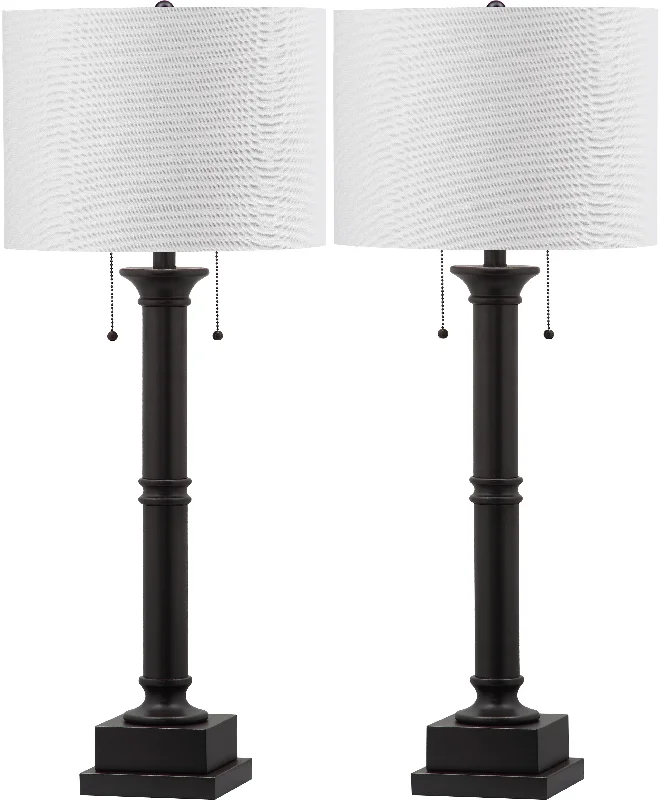 Safavieh Kelly 36 Inch H Column Table Lamp 14" x 14" x 36" Grey