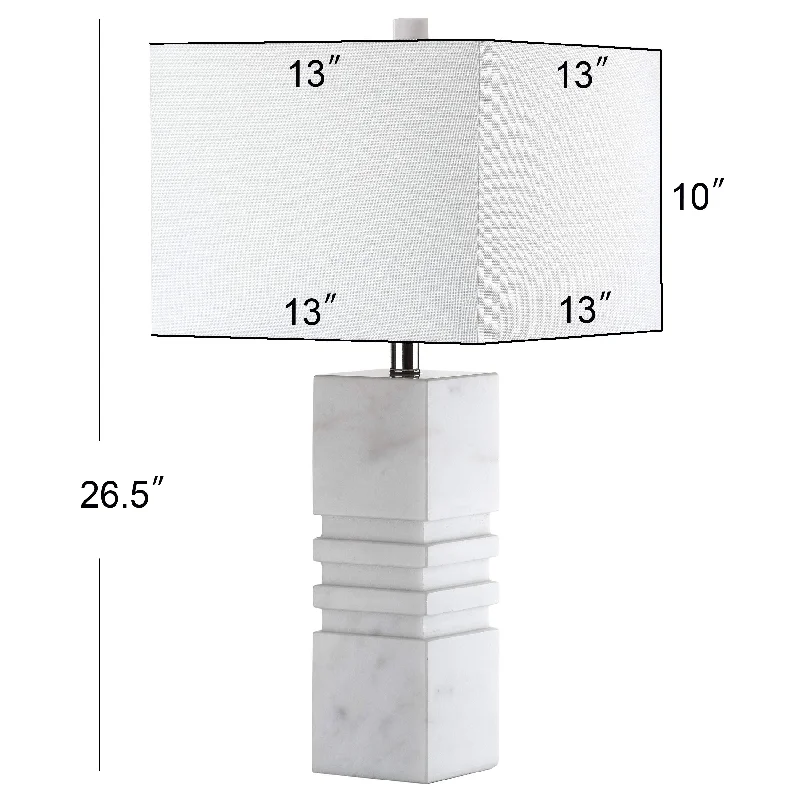 Safavieh Lani Marble Table Lamp 13" x 13" x 27" White