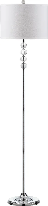 Safavieh Leather 60 Inch H Floor Lamp 14" x 14" x 60" Chrome