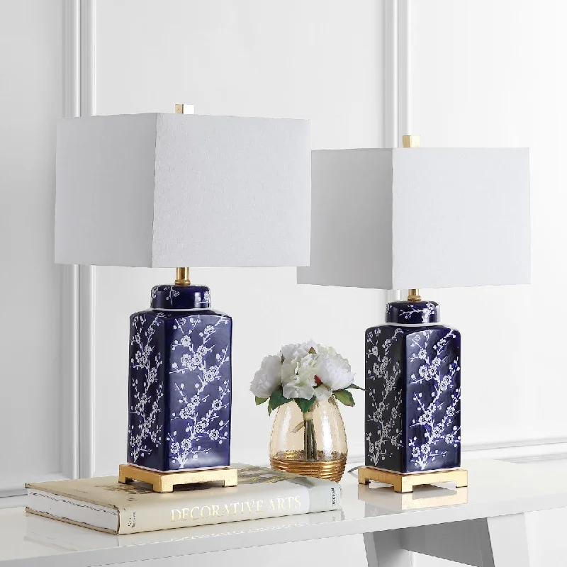 Safavieh Melina Table Lamp 12.5" x 12.5" x 25.5" Navy