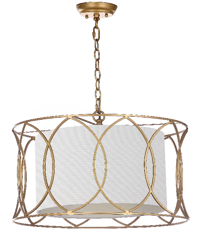 Safavieh Modern 21.5 Inch Dia Adjustable Pendant Lamp 21.5" x 21.5" x 17 - 89" Gold