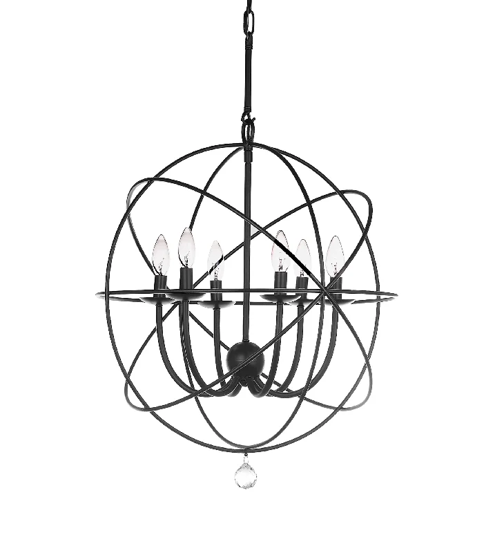 Safavieh Pearl 22 Inch Dia Adjustable Chandelier 22" x 22" x 36.5 - 108.5" Black