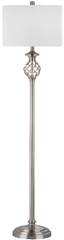 Safavieh Rafferty 59.75 Inch H Floor Lamp 15" x 15" x 59.75" Nickel