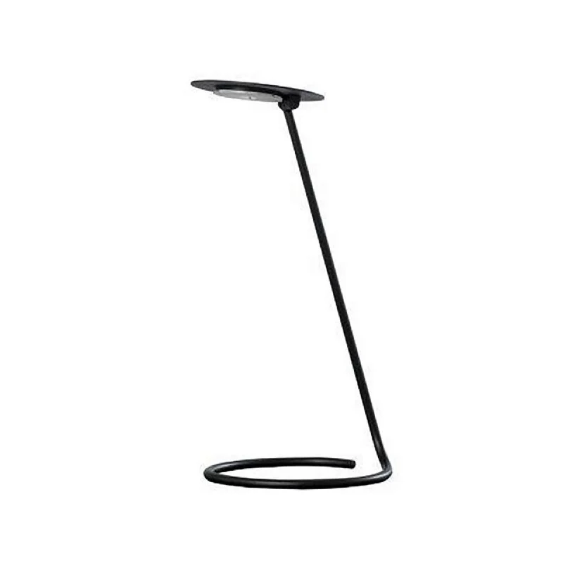 Desk Lamp With Pendulum Style And Flat Saucer Shade, Black By Benzara